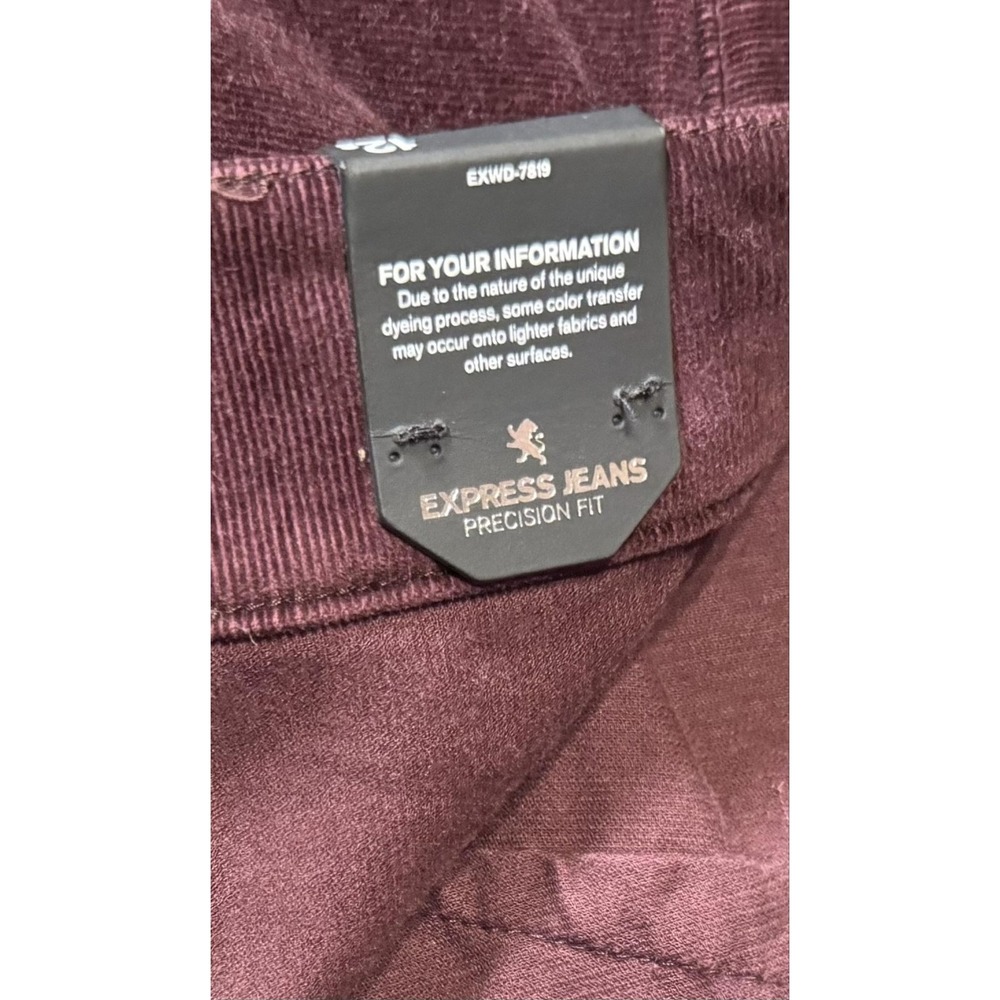 Express Bell Flare Pants Womens 12S Burgundy Corduroy High Rise EXWD-7819 NWT - Picture 13 of 14